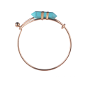 Bracelet jonc manchette prisme hexagonal turquoise plaqué or